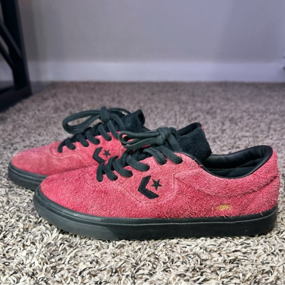 Converse Louie Lopez Pro Ox Shoes Womens Size 7.5 Suede‎ Red Skater Sneakers